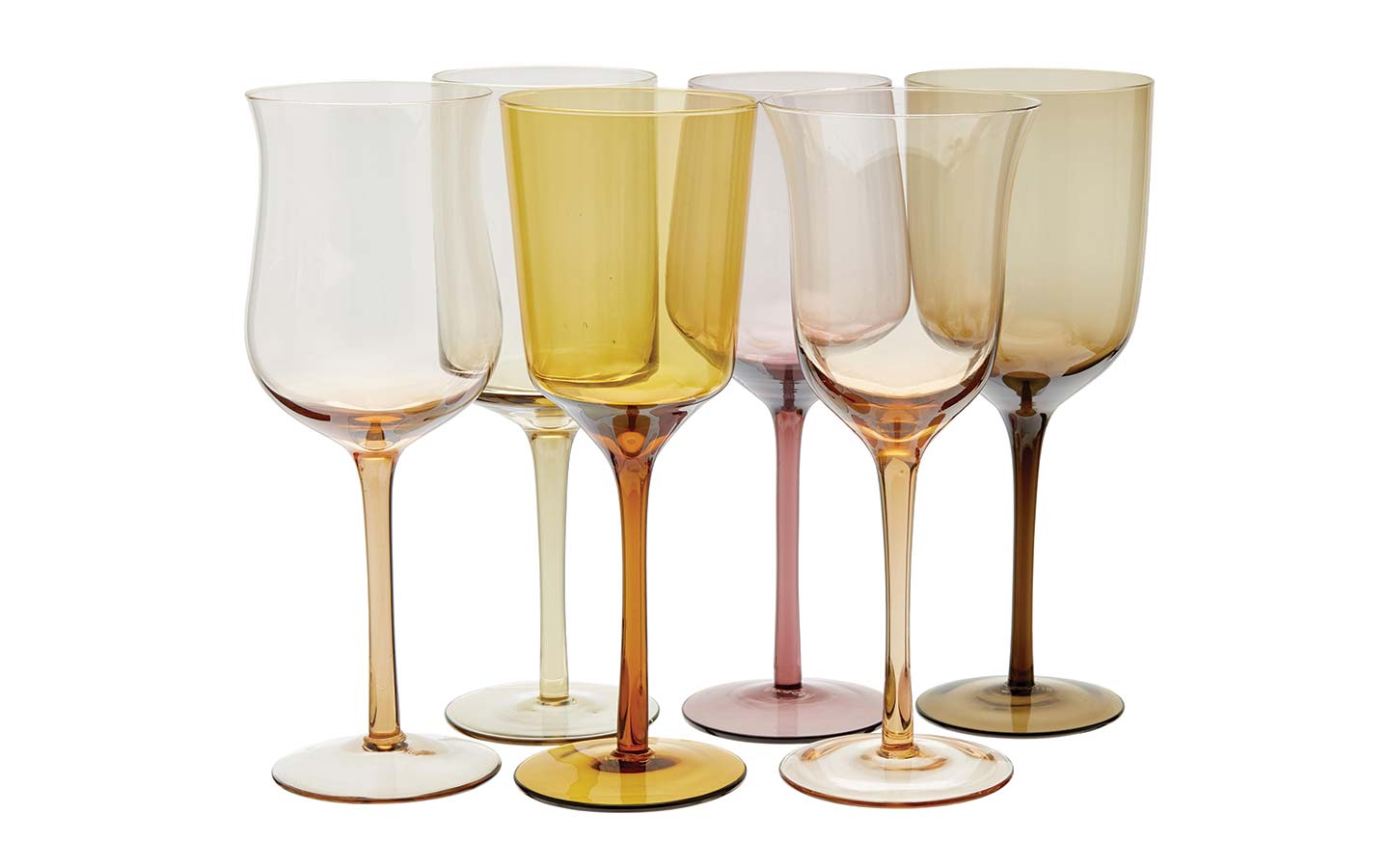 calici vino colorati in vetro soffiato